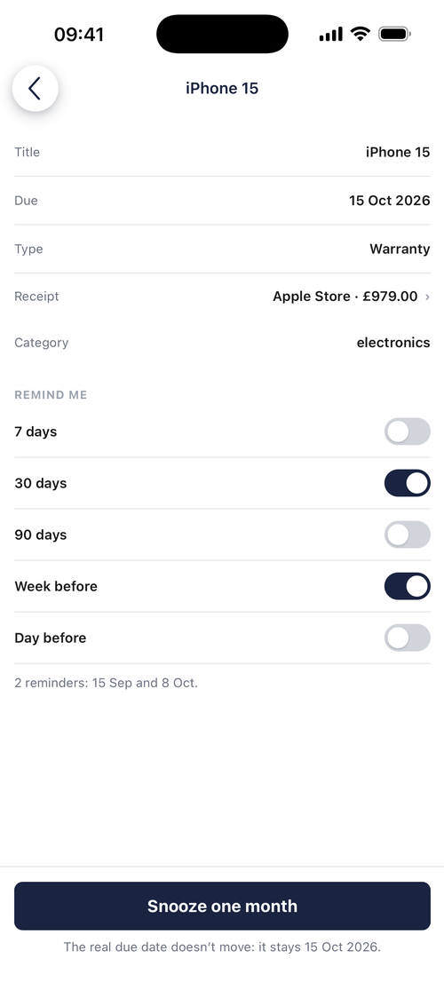 The iPhone 15 warranty reminder